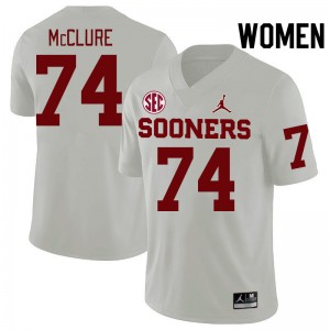 Women Evan McClure White OU 2024 SEC Conference College Football #74 Jersey 962525-172