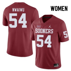 Women Febechi Nwaiwu Crimson Sooners College Football #54 Jersey 963183-181