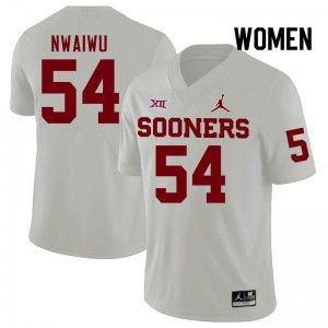 Women Febechi Nwaiwu White Oklahoma College Football #54 Jersey 383293-727