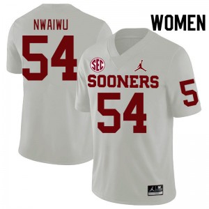 Women Febechi Nwaiwu White Oklahoma Sooners 2024 SEC Conference College Football #54 Jersey 207741-973