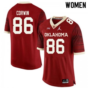 Women Finn Corwin Retro OU Sooners Jordan Brand College Football #86 Jersey 629222-529
