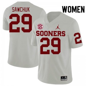 Women Gabe Sawchuk White Oklahoma 2024 SEC Conference College Football #29 Jersey 834341-699