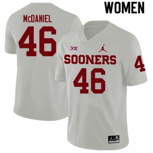 Women Gabriel McDaniel White OU Sooners College Football #46 Jersey 827255-989