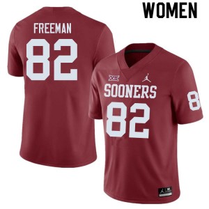 Women Gavin Freeman Crimson Oklahoma Sooners College Football #82 Jersey 621799-357