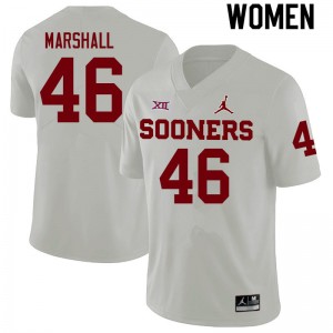 Women Gavin Marshall White Sooners College Football #46 Jersey 385773-999