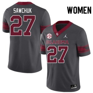 Women Gavin Sawchuk Charcoal Oklahoma 2024 SEC Conference #27 Jersey 718273-218