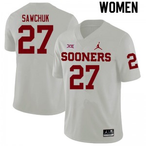 Women Gavin Sawchuk White Oklahoma College Football #27 Jersey 430158-412