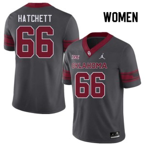 Women Geirean Hatchett Charcoal Sooners College Football #66 Jersey 583648-518