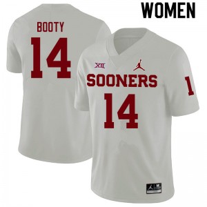 Women General Booty White Oklahoma College Football #14 Jersey 407421-787