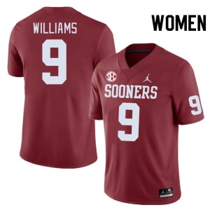Women Gentry Williams Crimson Sooners 2024 SEC Conference #9 Jersey 836891-945