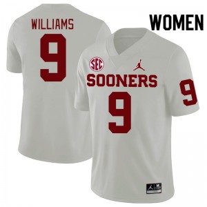 Women Gentry Williams White Oklahoma 2024 SEC Conference College Football #9 Jersey 649939-951