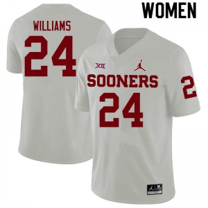 Women Gentry Williams White Oklahoma Sooners College Football #24 Jersey 639273-817