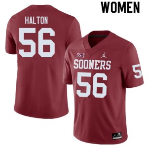 Women Gracen Halton Crimson Oklahoma College Football #56 Jersey 955214-500