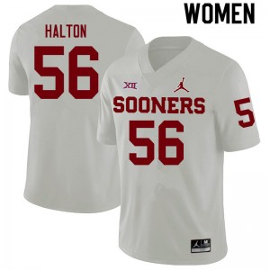 Women Gracen Halton White Sooners College Football #56 Jersey 161393-462