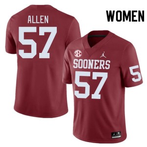 Women Gunnar Allen Crimson Oklahoma 2024 SEC Conference #57 Jersey 176932-828