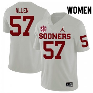 Women Gunnar Allen White Oklahoma Sooners 2024 SEC Conference College Football #57 Jersey 566664-770