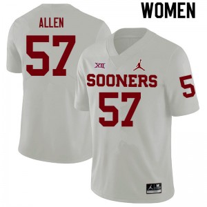 Women Gunnar Allen White Sooners College Football #57 Jersey 604751-755