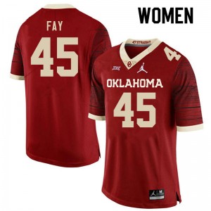 Women Hampton Fay Retro OU Sooners College Football #45 Jersey 318405-188