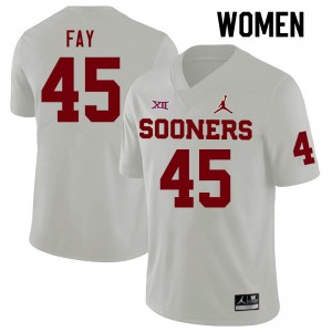 Women Hampton Fay White Oklahoma College Football #45 Jersey 745320-407