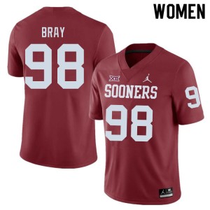 Women Hayden Bray Crimson OU College Football #98 Jersey 763559-752