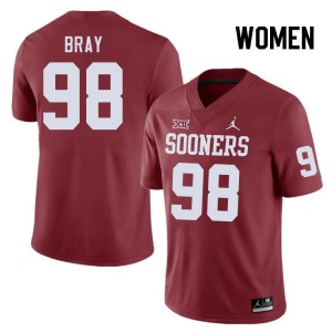 Women Hayden Bray Crimson OU College Football #98 Jersey 342328-726