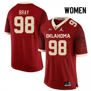 Women Hayden Bray Retro OU College Football #98 Jersey 696181-439