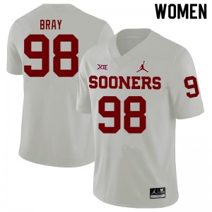 Women Hayden Bray White Oklahoma College Football #98 Jersey 322448-490