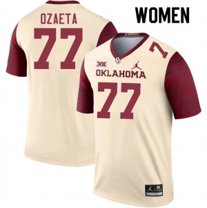 Women Heath Ozaeta Cream OU College Football #77 Jersey 437817-206