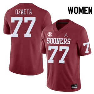 Women Heath Ozaeta Crimson OU Sooners 2024 SEC Conference #77 Jersey 706980-101