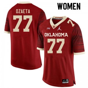 Women Heath Ozaeta Retro OU Sooners College Football #77 Jersey 220737-501