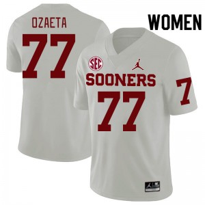 Women Heath Ozaeta White Oklahoma 2024 SEC Conference College Football #77 Jersey 473751-841