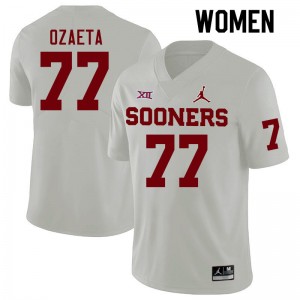 Women Heath Ozaeta White Sooners College Football #77 Jersey 394530-236