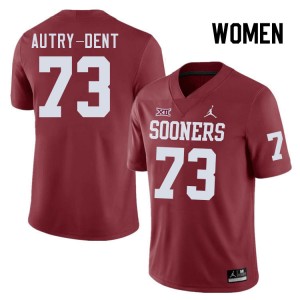 Women Isaiah Autry-Dent Crimson Oklahoma Sooners College Football #73 Jersey 197828-420