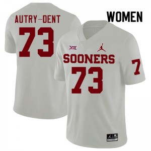 Women Isaiah Autry-Dent White Oklahoma Sooners College Football #73 Jersey 269979-537
