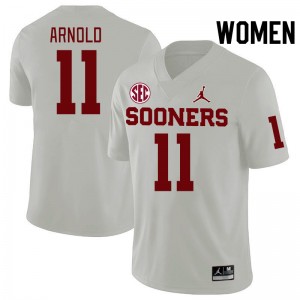 Women Jackson Arnold White OU Sooners 2024 SEC Conference College Football #11 Jersey 485437-743