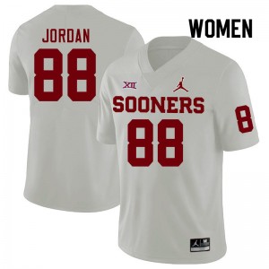 Women Jacob Jordan White Oklahoma Sooners College Football #88 Jersey 989497-831