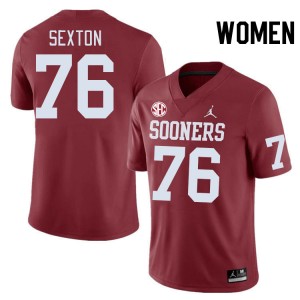 Women Jacob Sexton Crimson Oklahoma Sooners 2024 SEC Conference #76 Jersey 154869-314