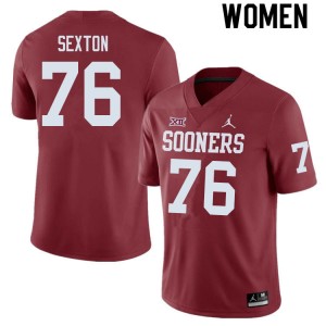 Women Jacob Sexton Crimson OU College Football #76 Jersey 541613-260