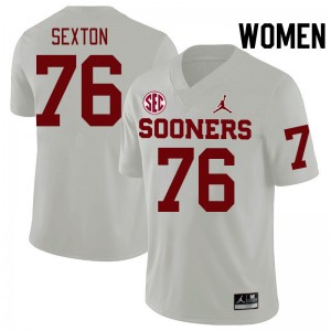Women Jacob Sexton White OU 2024 SEC Conference College Football #76 Jersey 547348-238
