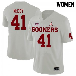 Women Jake McCoy White Sooners Jordan Brand College Football #41 Jersey 298243-400