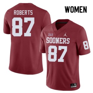 Women Jake Roberts Crimson Sooners College Football #87 Jersey 584364-728