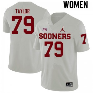 Women Jake Taylor White Sooners College Football #79 Jersey 842232-753