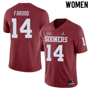 Women Jalil Farooq Crimson Sooners College Football #14 Jersey 735455-615