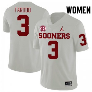 Women Jalil Farooq White OU 2024 SEC Conference College Football #3 Jersey 454665-109