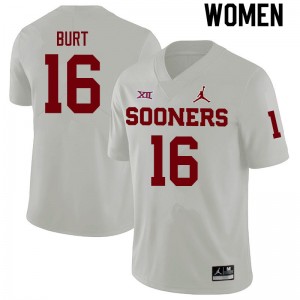 Women Jamarrien Burt White OU Sooners College Football #16 Jersey 543275-210