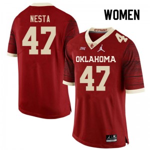 Women James Nesta Retro OU College Football #47 Jersey 992955-389