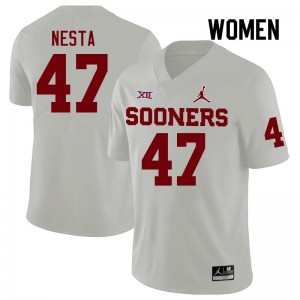 Women James Nesta White Oklahoma Sooners College Football #47 Jersey 440683-944