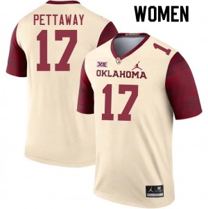 Women Jaquaize Pettaway Cream Oklahoma College Football #17 Jersey 982568-886