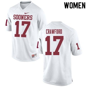 Women Jaquayln Crawford White Oklahoma College Football #17 Jersey 919350-192