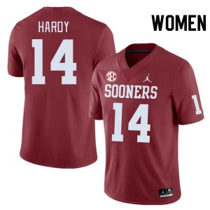 Women Jaydan Hardy Crimson Sooners 2024 SEC Conference #14 Jersey 606365-833